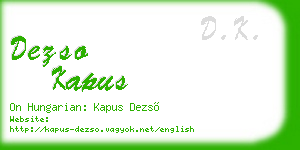 dezso kapus business card